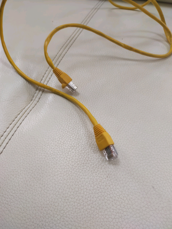 Network cable yellow 1.9 metre long