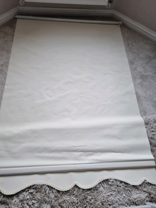 Cream Scalloped Edge Blackout Roller Blind
