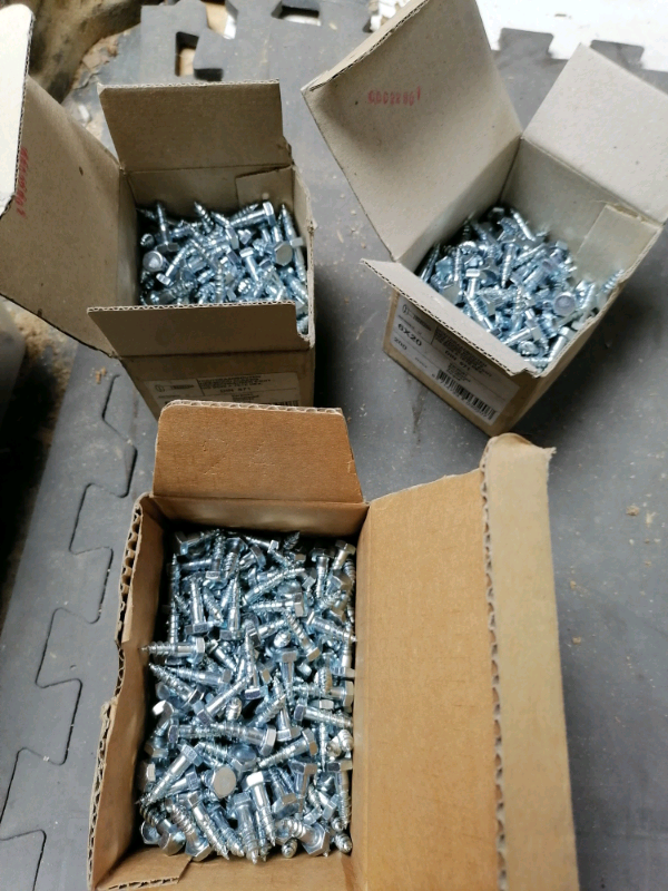 image for 6x20 zinc plated coach screws (box of 200, 10 available) 