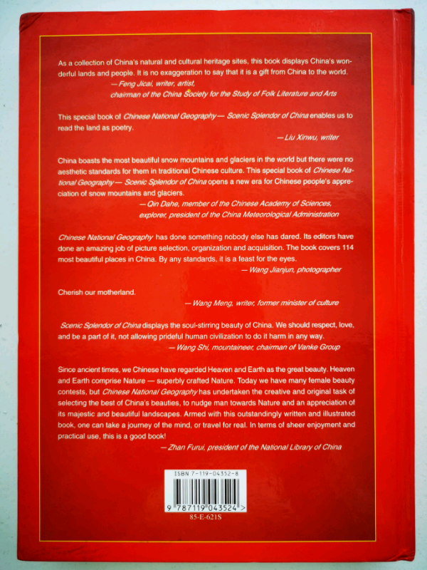 Hard-cover National Geographic Scenic Splendor China (English edition)
