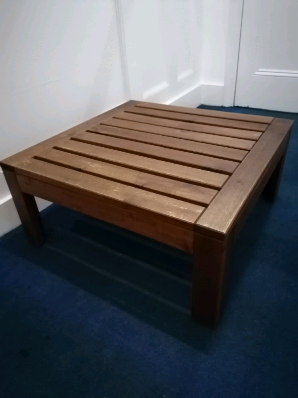 image for CONTEMPORARY PINE WOOD LOW TABLE Kitchen Utility Bedroom Garden Studio