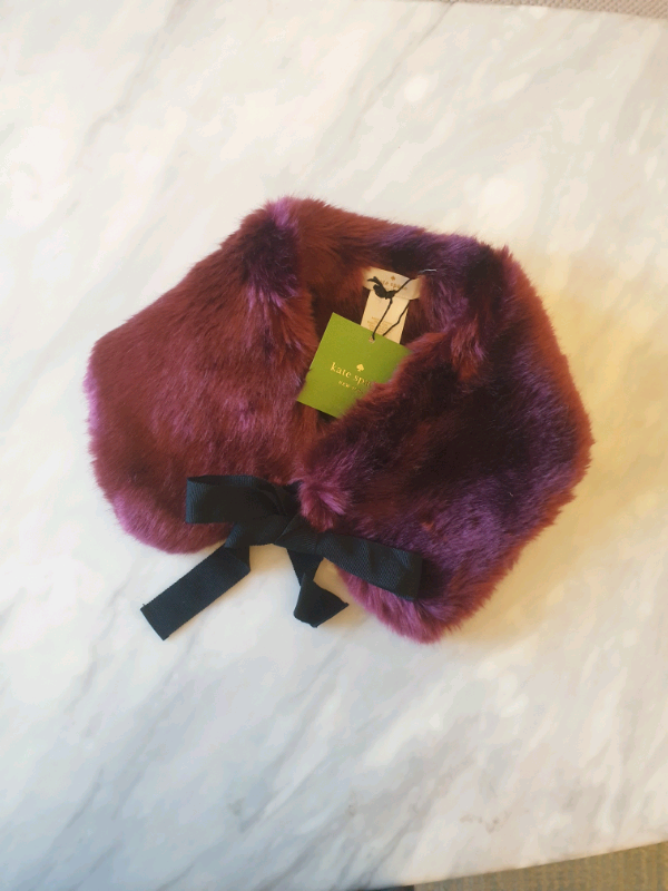 image for Kate Spade, new faux fur scarf ( genuine)