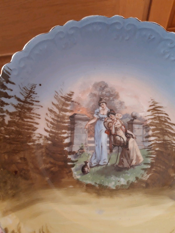 Matching pair of 2 Large Antique Decorative Bowls