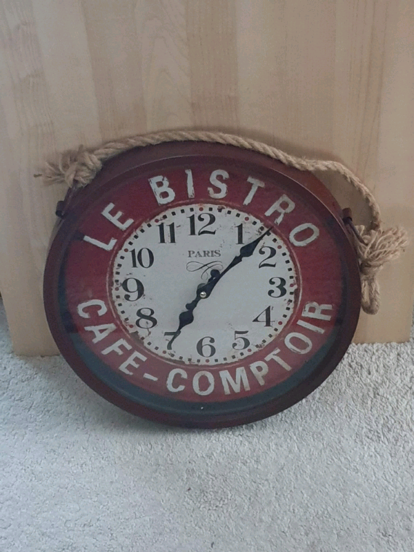 image for 14&quot; diameter wall clock reproduction Bistro