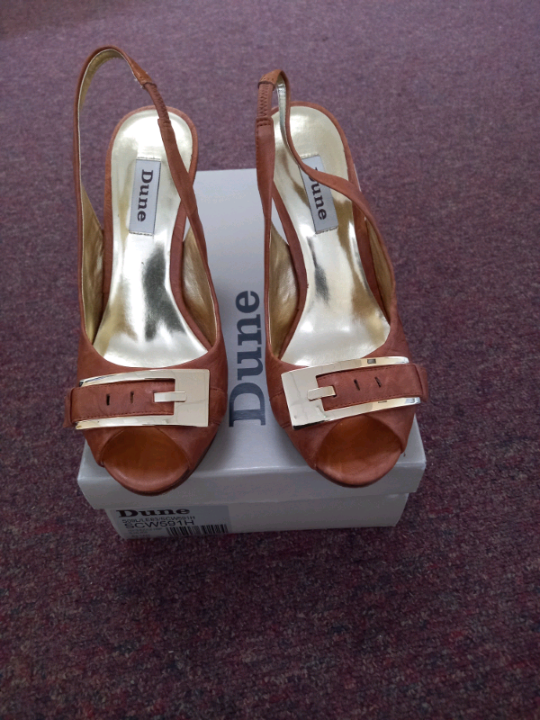 image for Dune Leather Tan Wedges, Size 5