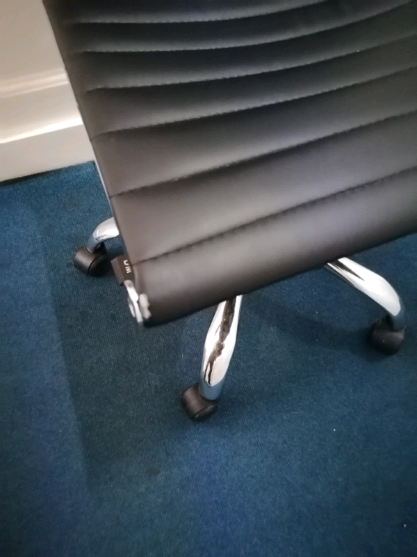 STANDARD HEIGHT BACK CLASSIC SWIVEL OFFICE BLACK Faux LEATHER CHAIR Adjustable Height V. COMFORTABLE