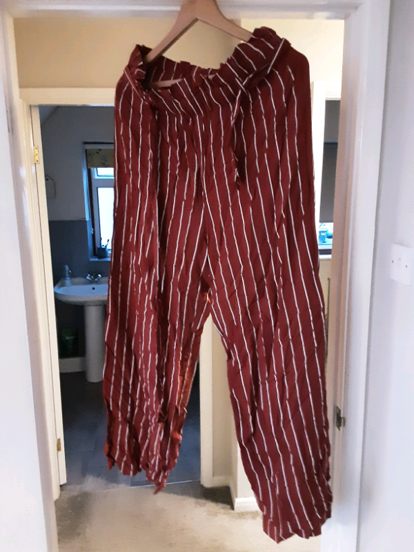 Red stripe paperback trousers new with tags size L Avon rrp £22