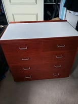 image for 1968 Solid Wooden Drawer Unit with Formica Top

