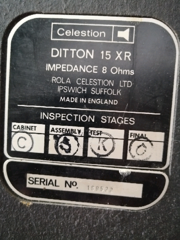 Celestion Ditton 15 XR Speakers