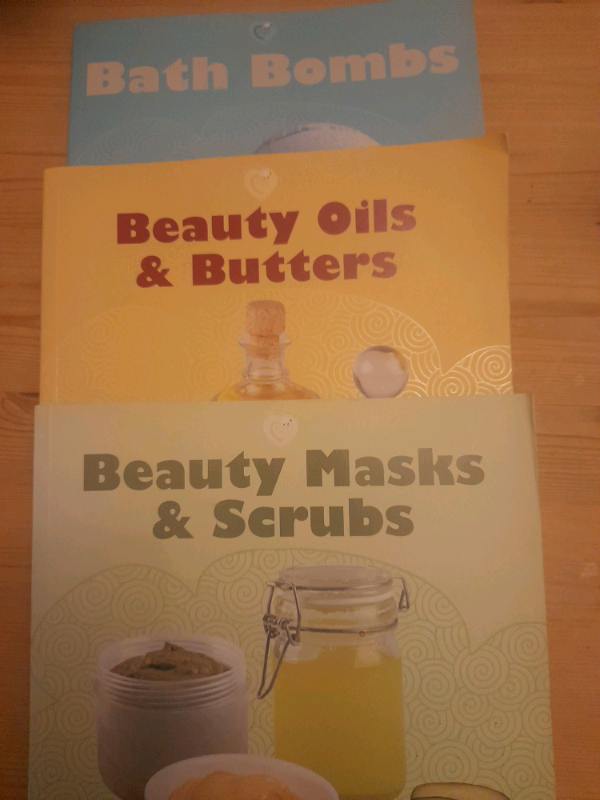 Books, x 3. Bath Bombs, Beauty oils and Butters and Beauty Masks