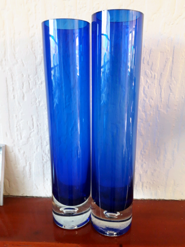 Glass and brass ornaments bright blue