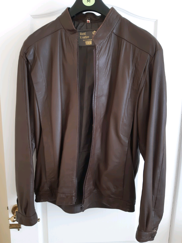 Men's real leather jacket 