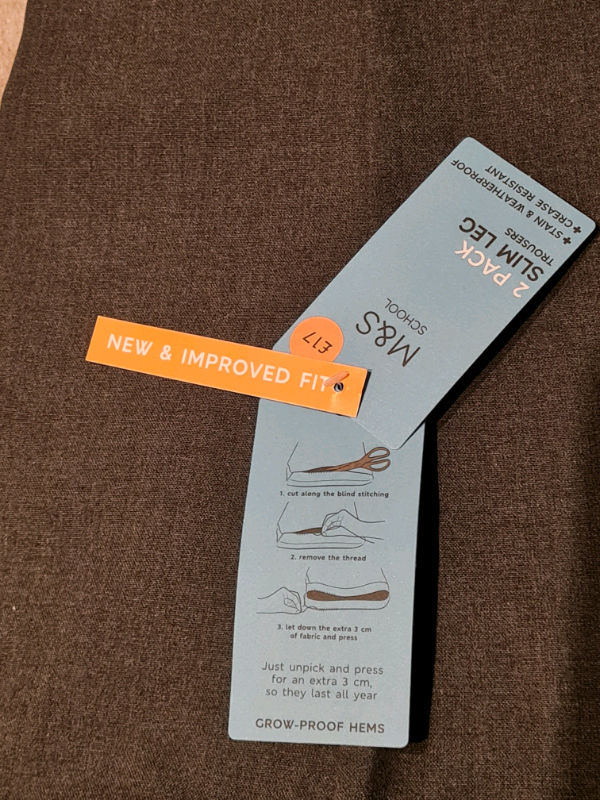 Brand New M&S Two Pack of Boys School Trousers 