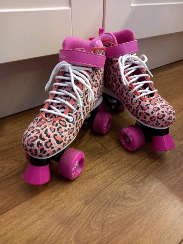 image for Pink Leopard Roller Skates Size 3