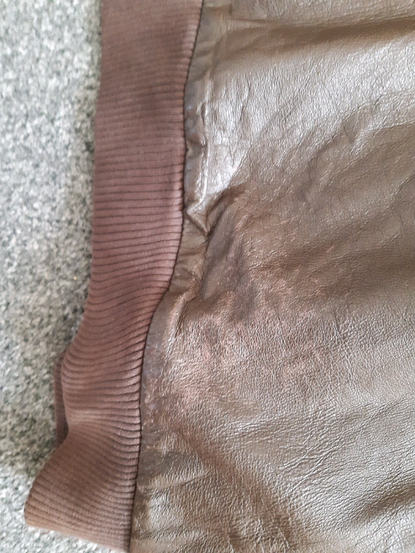 Mens next brown leather jacket