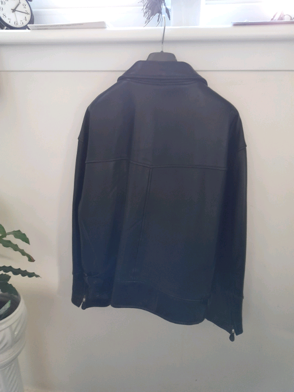 Gents Black Leather Biker  jacket Large-xl