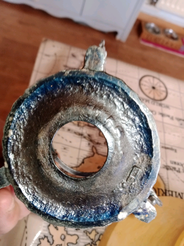 Beautiful Pewter and wood oil essence burner