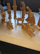 Wooden nativity set of 10 pieces