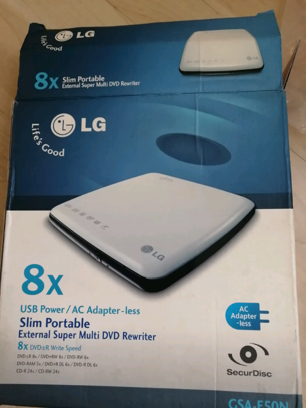 LG GSA-E50N 8x Slim Portable Super Multi DVD Rewriter  USB 2.0 