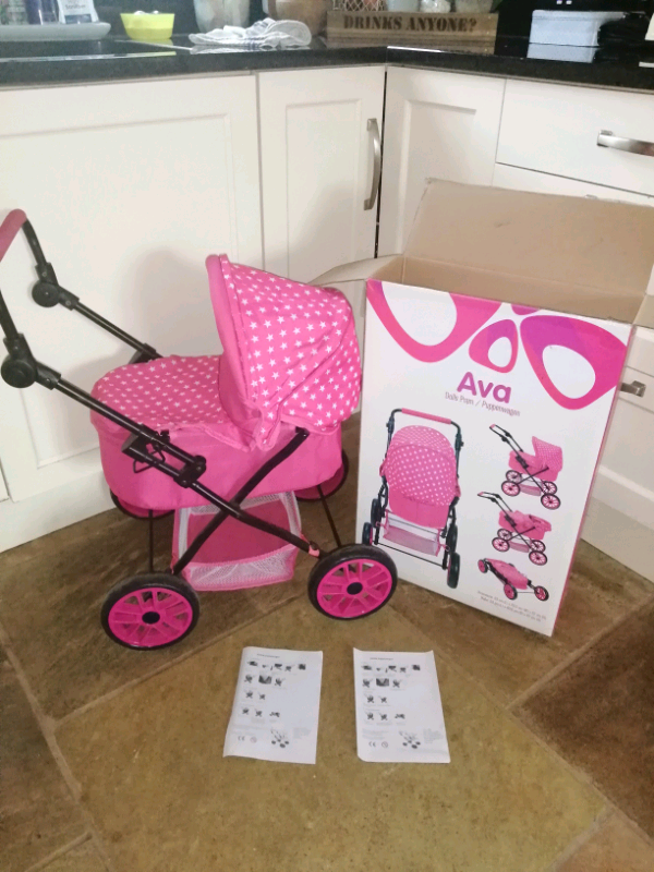 Ava Dolls Pram for age 3yrs+ with box. 