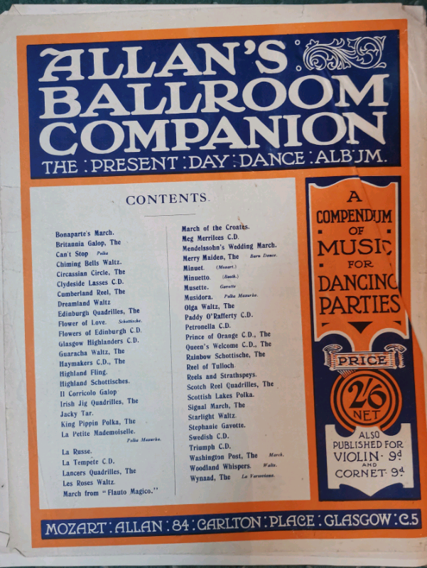 Vintage original song sheets