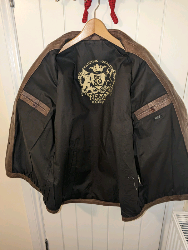 £50 Genuine leather jacket label Next size XL 