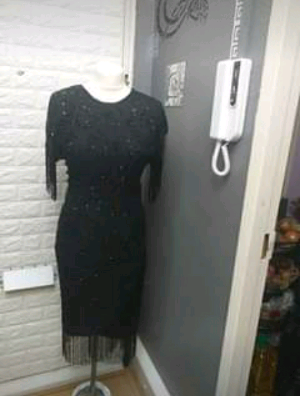 image for Black beads party dress 