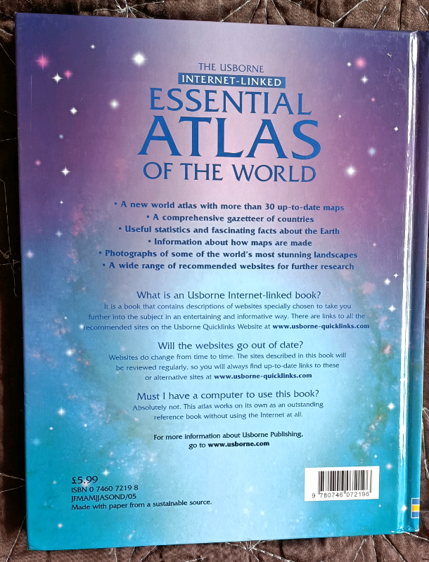 The Usborne Internet-Linked Atlas of the World. £2