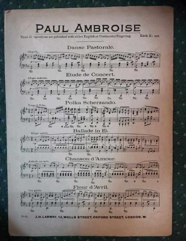 Vintage original song sheets