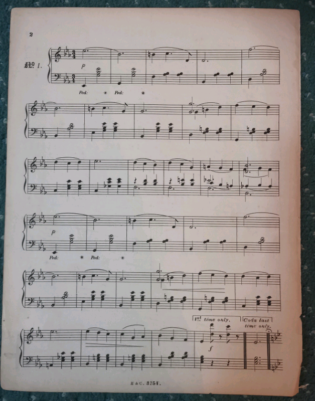 Vintage original song sheets