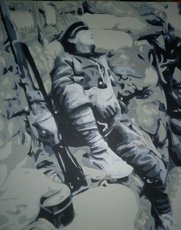 image for Military Art. Catching Forty Winks, Original Painting