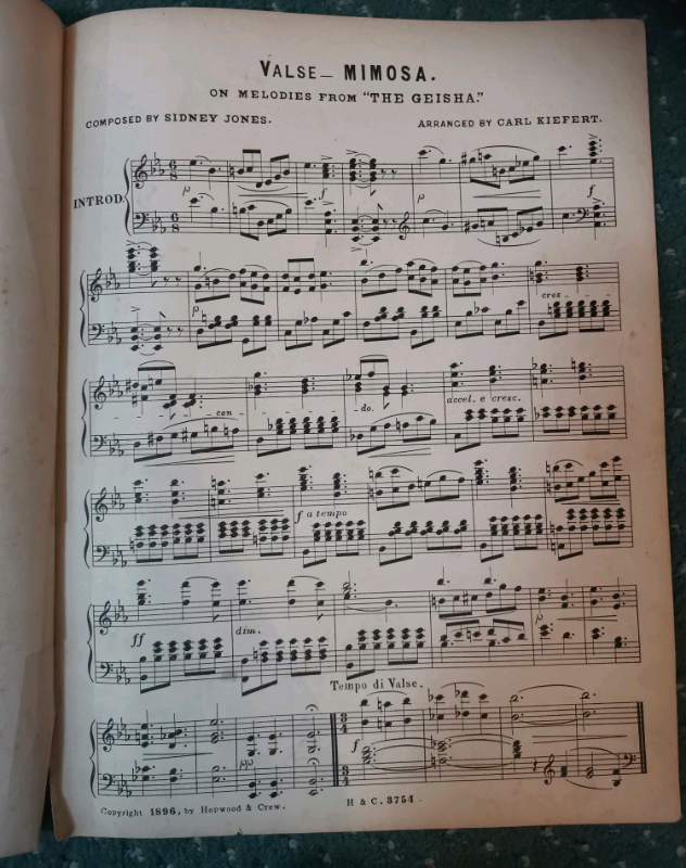 Vintage original song sheets