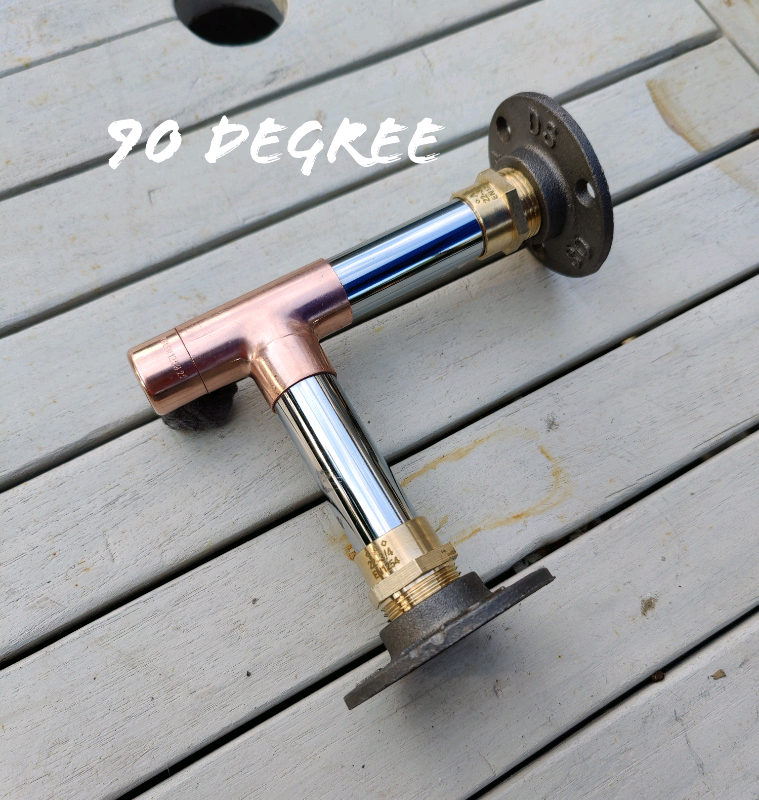 Industrial Designed Chrome & Copper Pipe Shelf Brackets