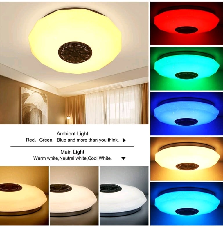 Ceiling Light, Multicolor, Bluetooth Speaker, APP, remote control 