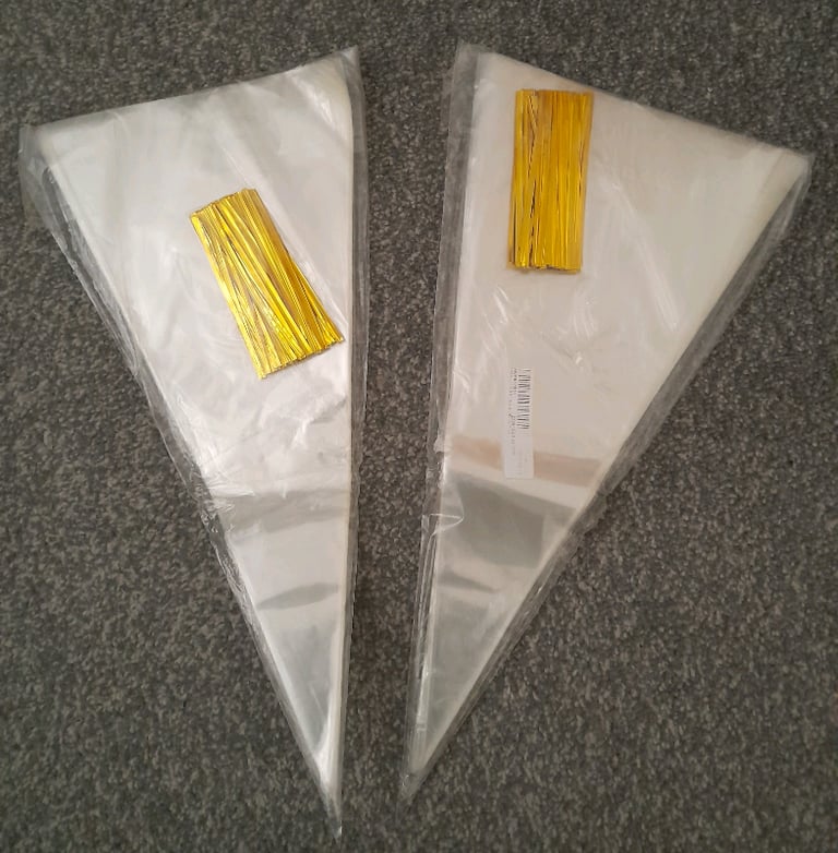 image for Clear cone cellophane sweet bags 2 pack £5 each 