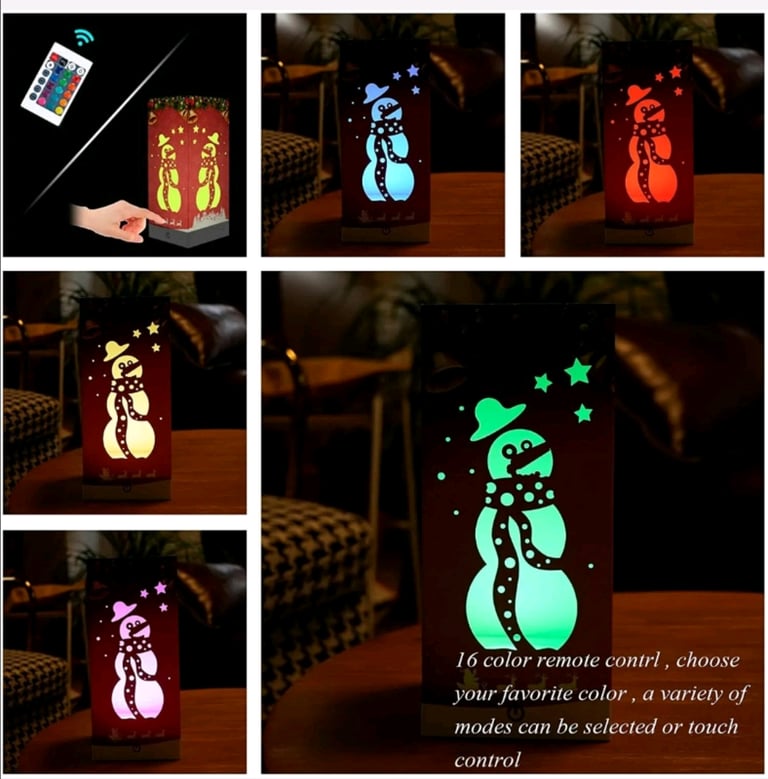 Paper Shadow Snowman LED Lamp Lantern by Osvino