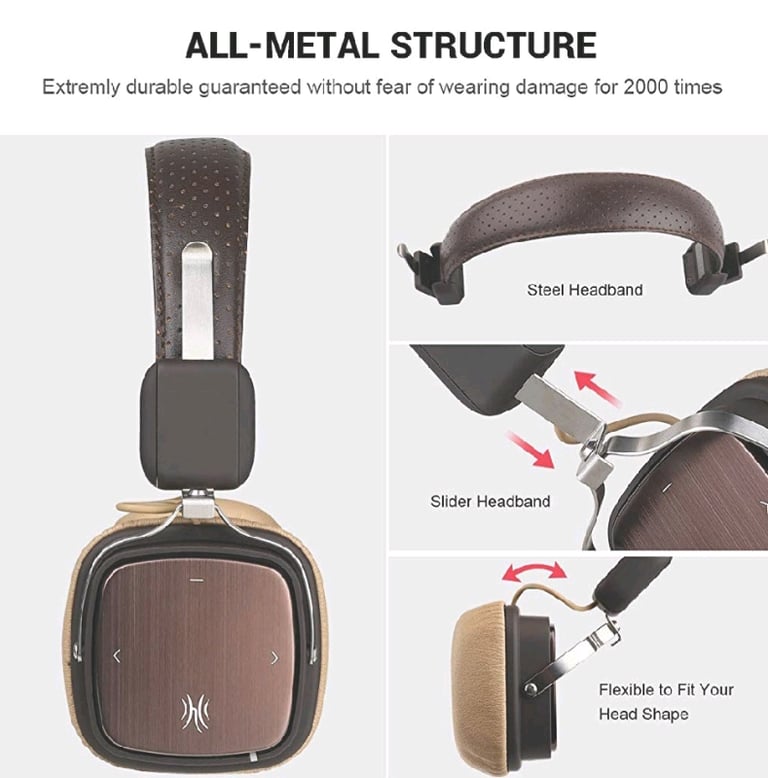 Premium quality wireless foldable headphones with deep bass 