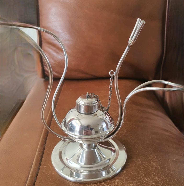 Mappin and b silver plated oil lamp in Biddulph, Staffordshire