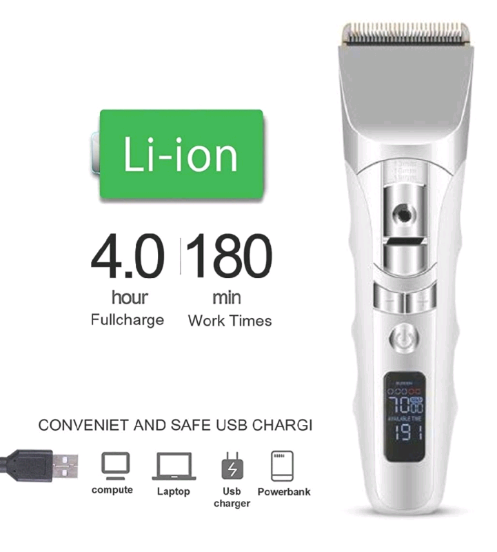 Cordless hair clipper set with digital display, new 