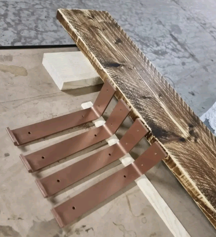 Coloured Raw Steel Shelf Brackets 