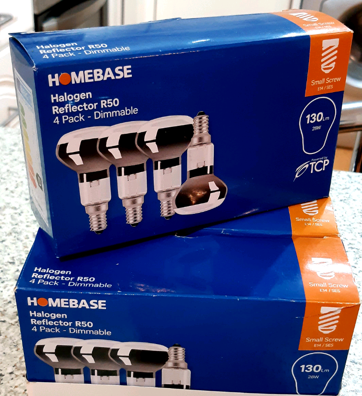 4 boxes of 4pk Halogen reflector R50 SES e14 dimmable 4pk spot bulbs 