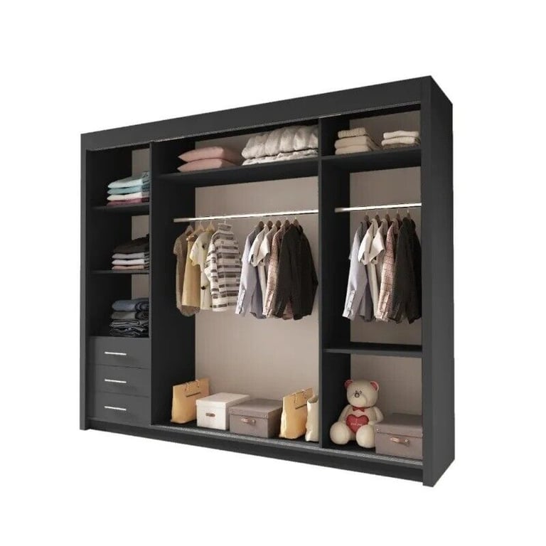 ⚡🌟Brand New 2 or 3 Doors Sliding Wardrobe with Mirrors in High Gloss or Matte Finish 