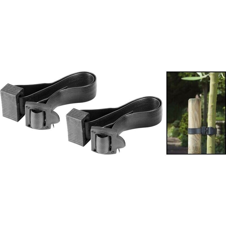10 x Heavy Duty 45cm Soft Rubber Buckle Tree Ties Straps Support - NEW