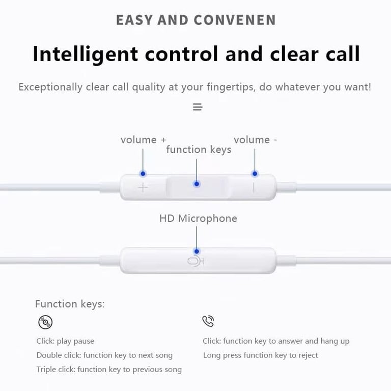 Wired Earbuds For iPhones/ Tabs , in-Ear Headphones