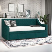 Nolita Plush Velvet Daybed with Trundle GREEN selling at £425 BNIB 
