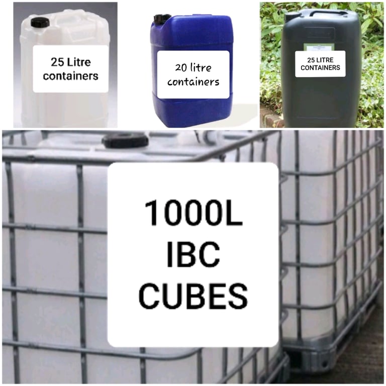 image for 1000 25 25L 1000L L IBC CUBES CONTAINERS DRUMS JARS TANKS BARRELS
