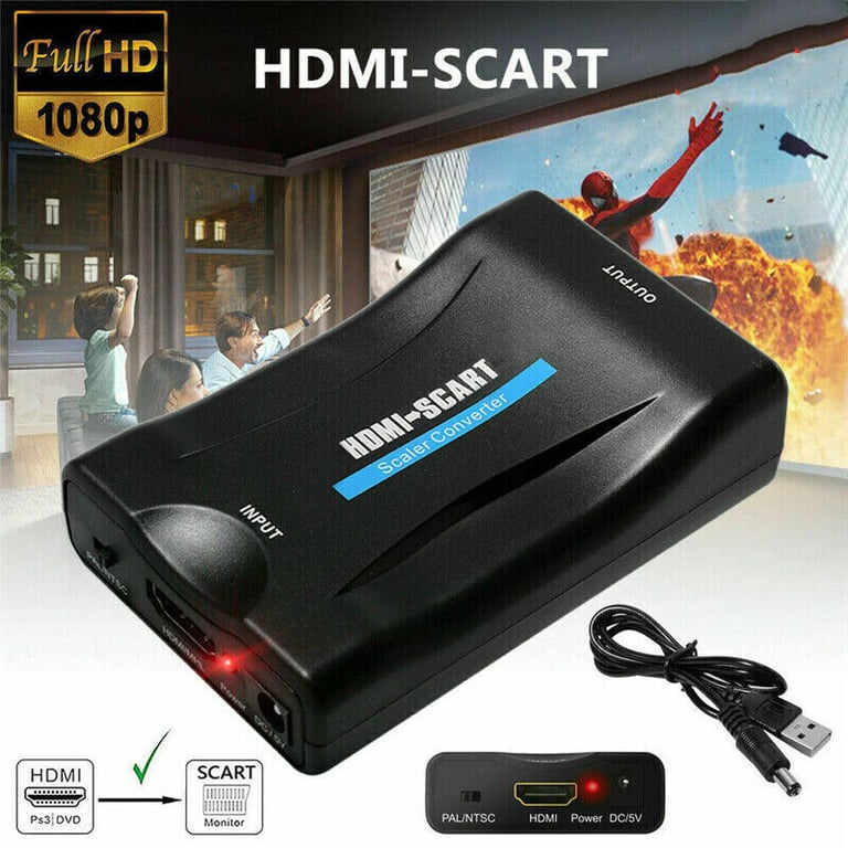 1080P HDMI To SCART   Composite Video Converter Audio Adapter for DVD SKY BOX