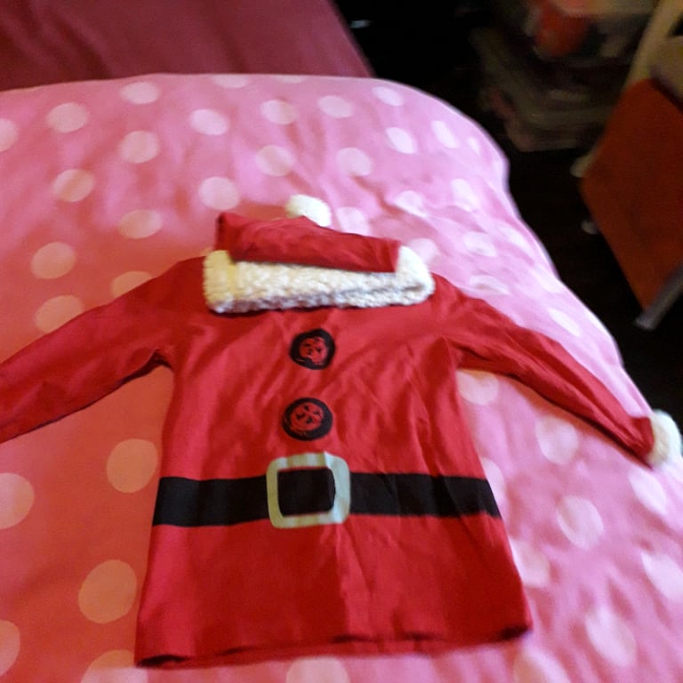 image for Girls Christmas dress and hat