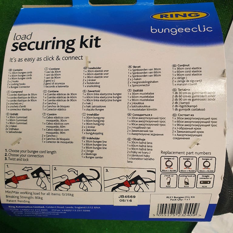 Ring Bungee click load securing kit