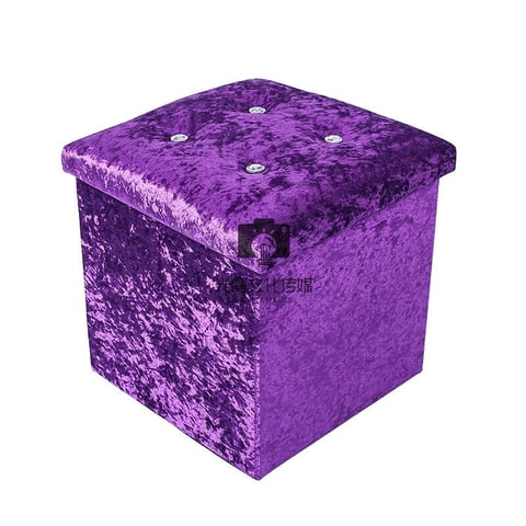Purple crushed velvet ottoman new arrivals